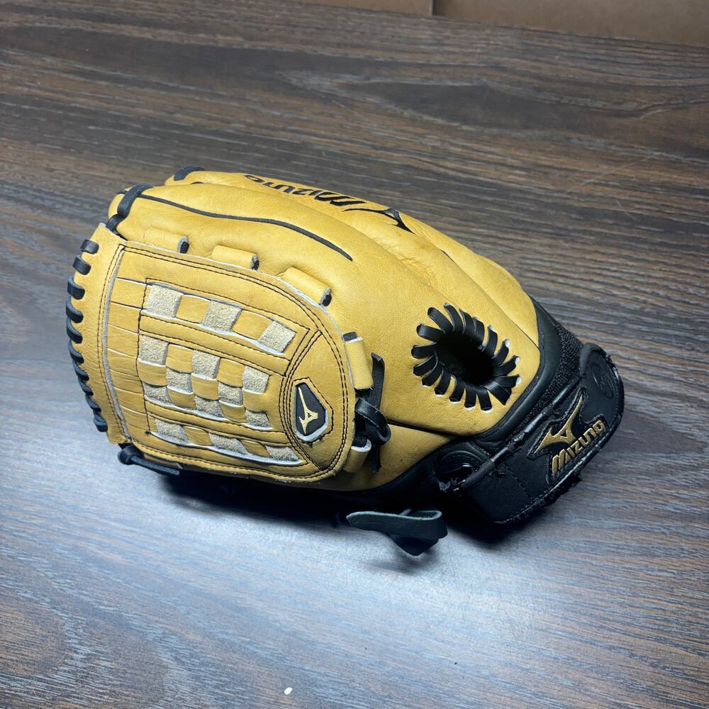 Mizuno GMBF 1201 Gloves 12" Yellow Softball Baseball Leather Right Hand